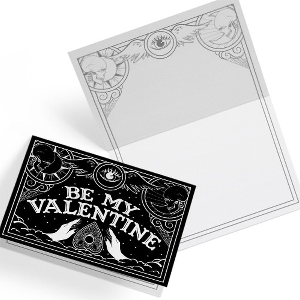 The Misfit Paper Co. - Be My Valentine Ouijab Board Carte de Voeux - Noir/Blanc